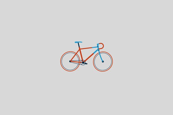 Imagen de la bicicleta en rojo y azul