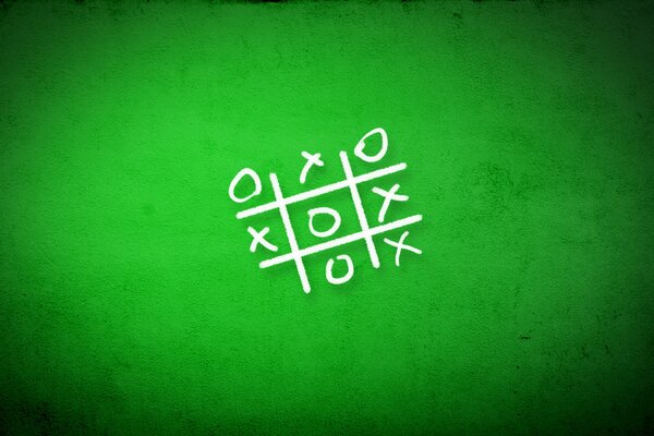 Jeu TIC tac Toe sur fond vert