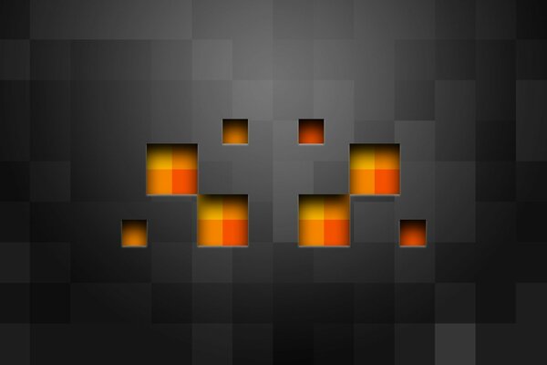 Red and orange pixels on a gray background