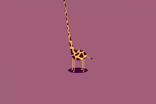 Жираф без головы на розовом фоне