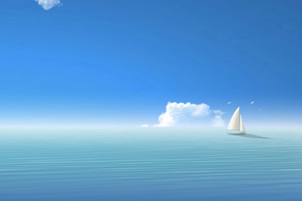 Navega un barco por el mar con vistas al cielo