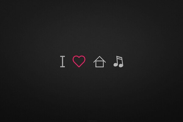 Me encanta la casa y la música de fondo negro
