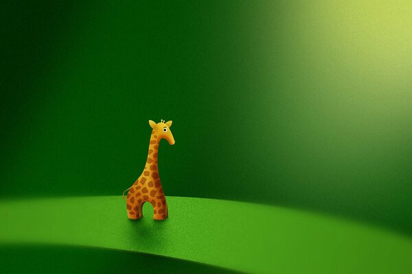 Ishrkshechny giraffe on a green background