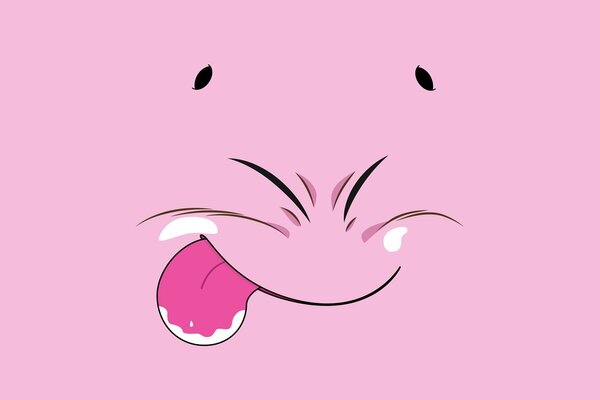 Cartoon face on a pink background