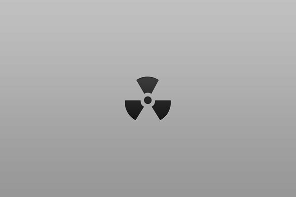 Black radiation sign on a gray background