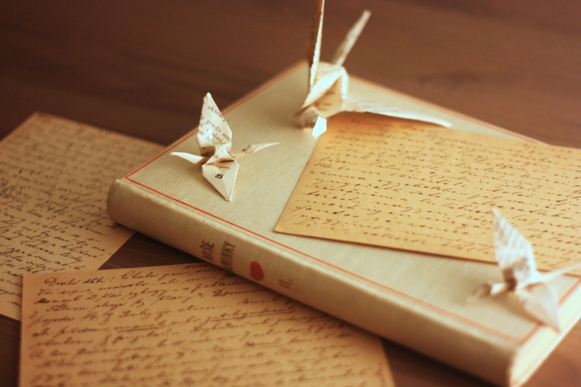 origami birds cranes book a letter