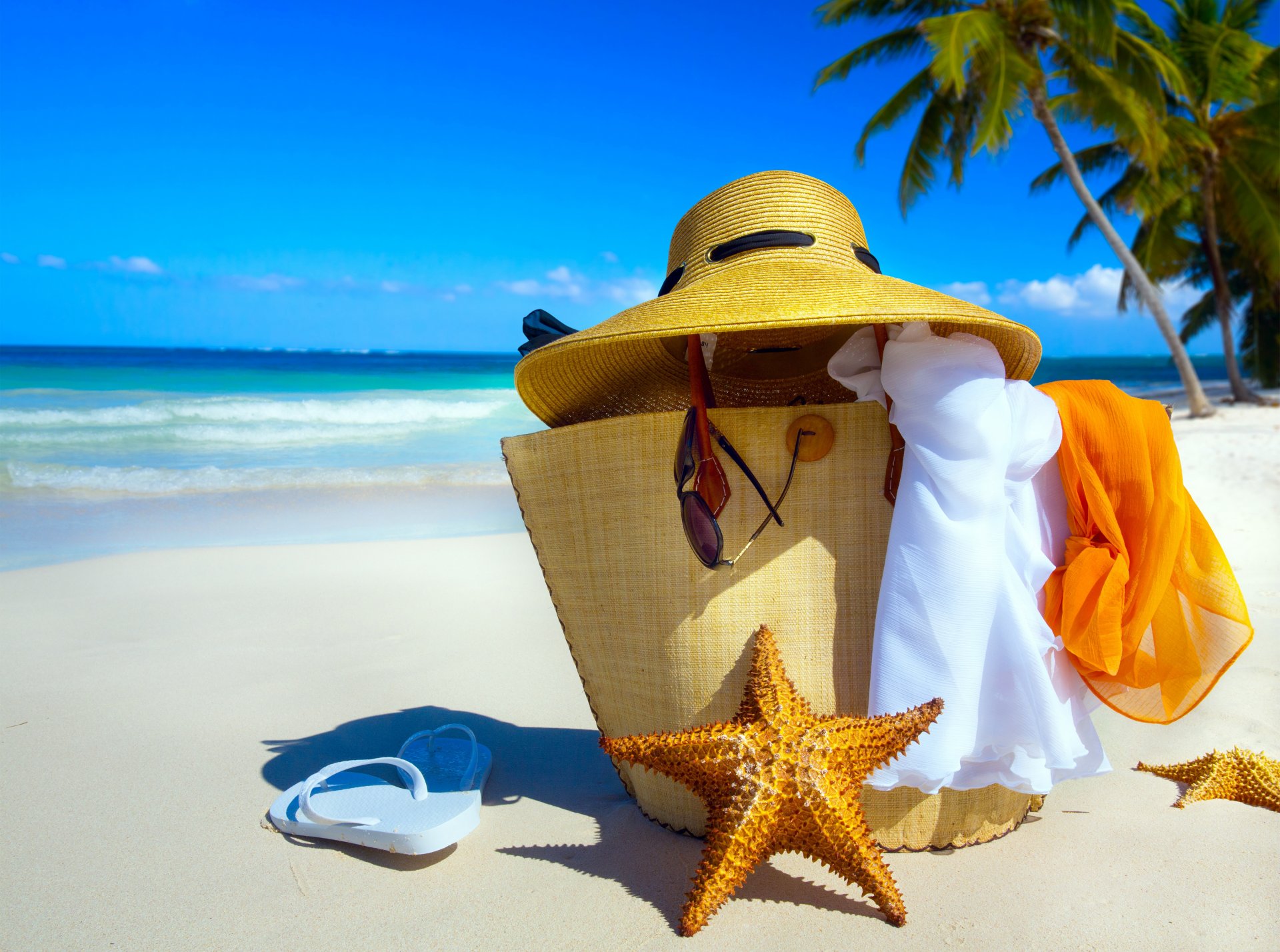 vacanze vacanze mare cielo spiaggia sabbia borsa cappello occhiali