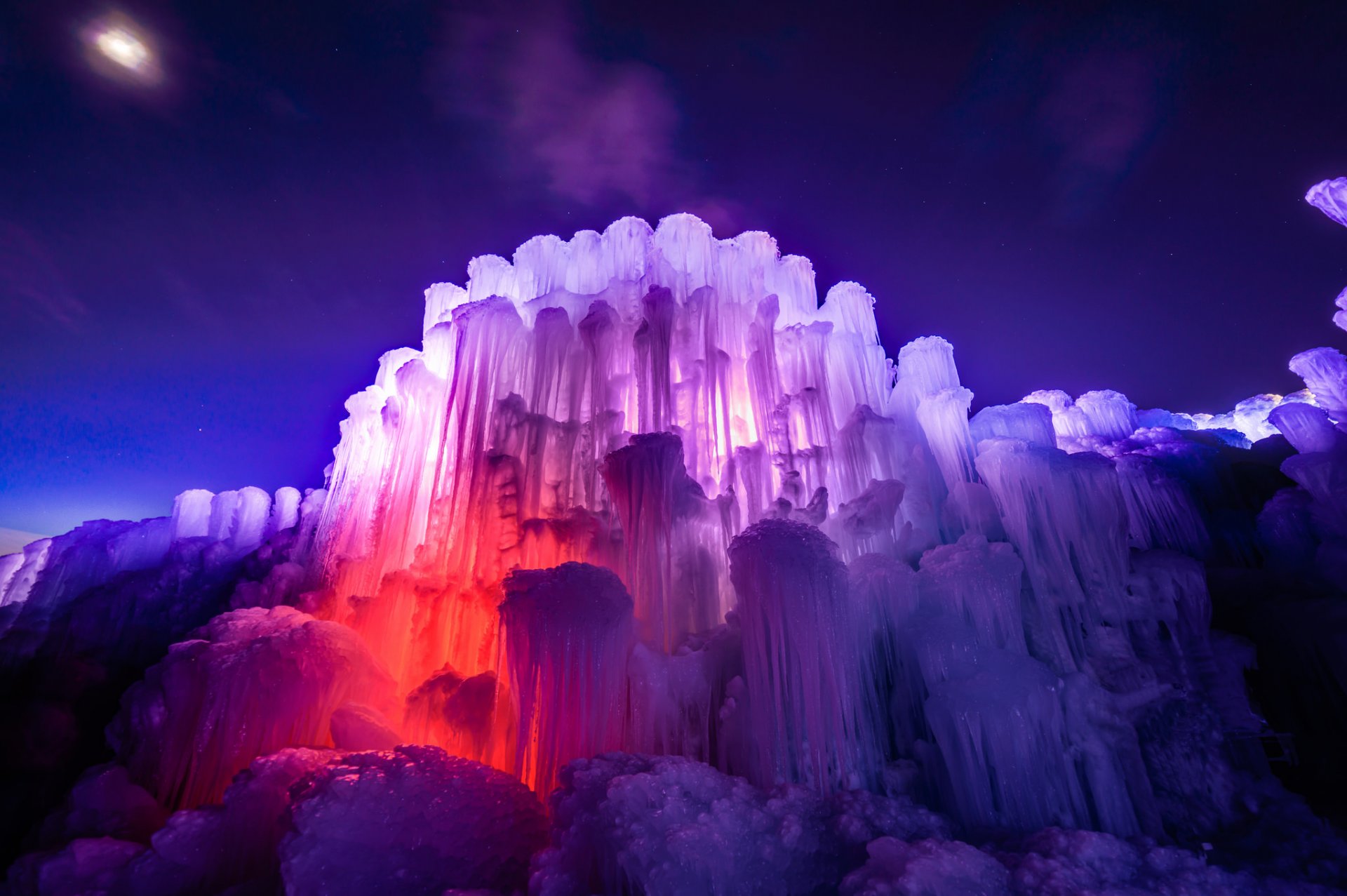 glace lumière nuit nature