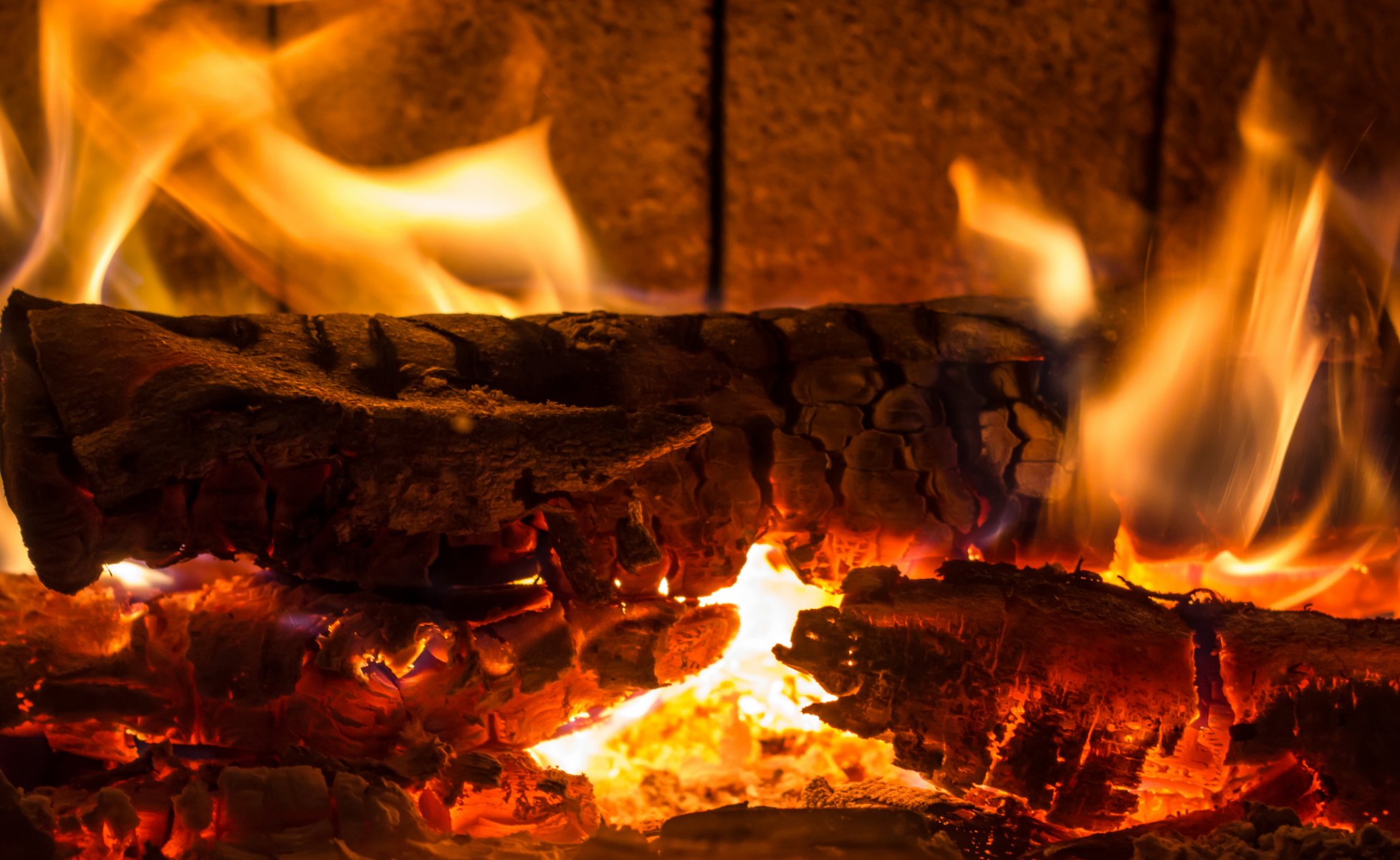 fireplace firewood fire flame heat