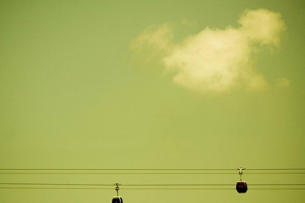 Cable car in the clouds