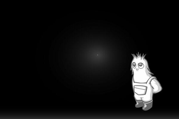 Image vectorielle d un monstre blanc qui regarde une luciole