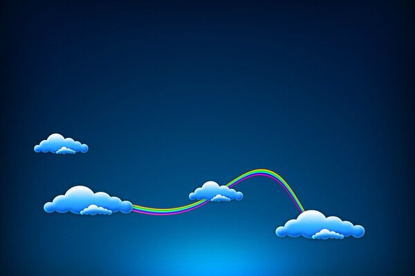 Fondo de pantalla nubes y arco iris