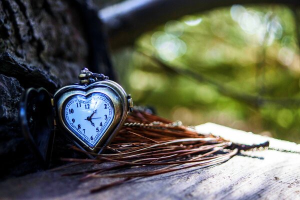 Reloj de bolsillo con forma de corazón