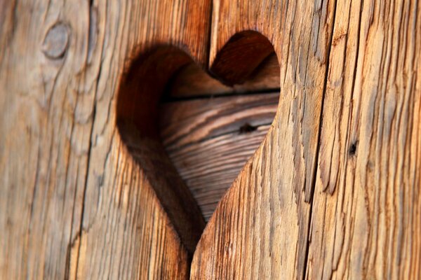 Photo of wooden architecture with a heart