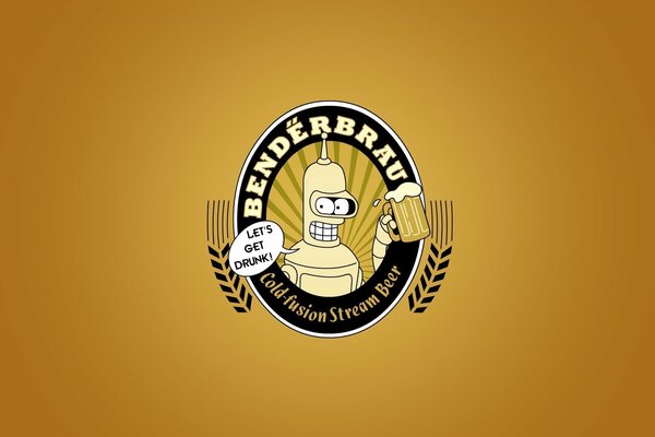 Логотип пива bendeerbrau на оранжевом фоне