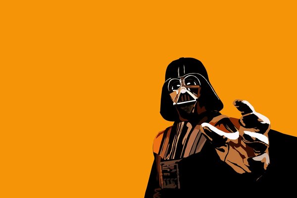 Darth Vader on a yellow background