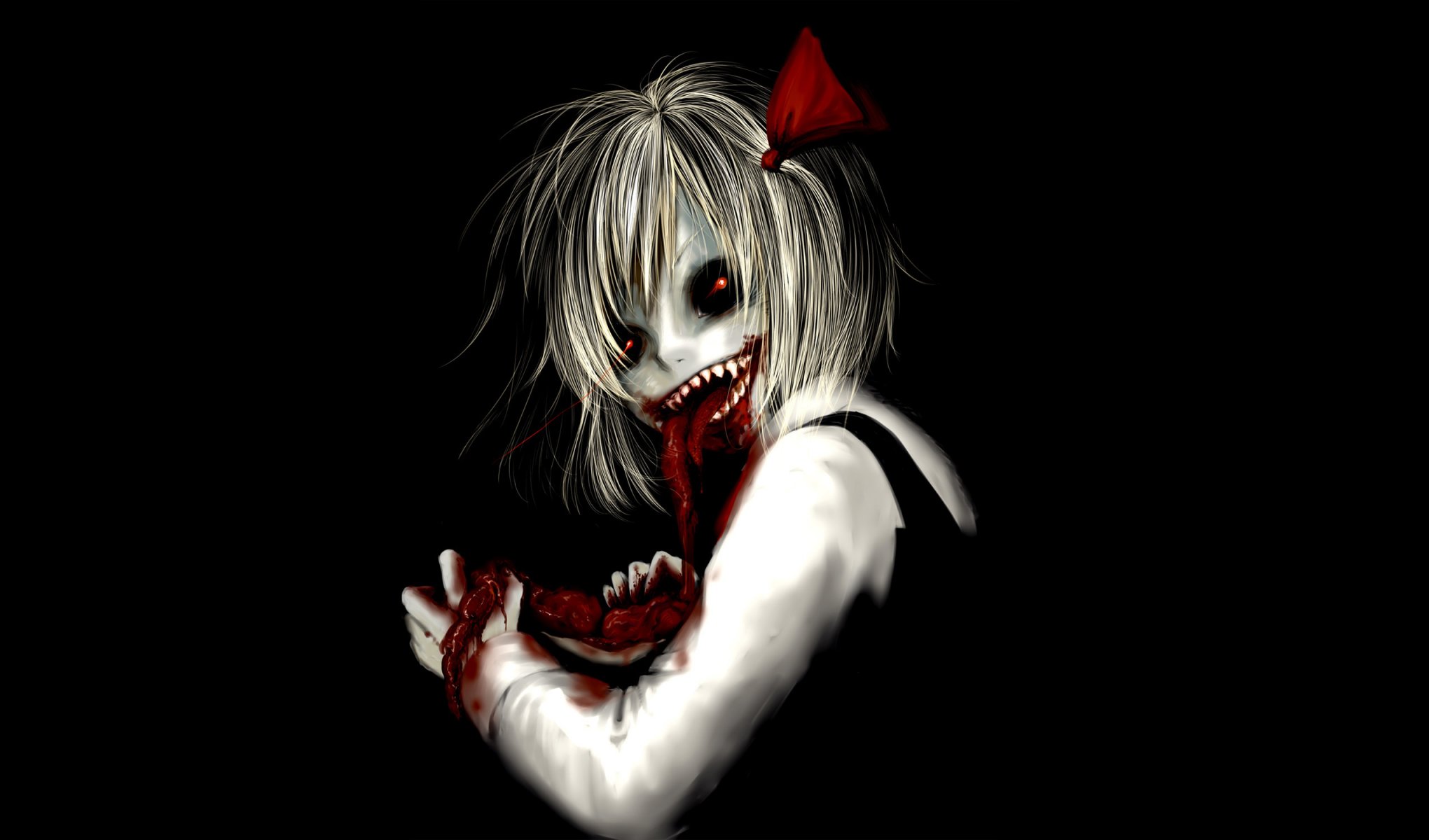 ragazza orrore orrore denti sangue
