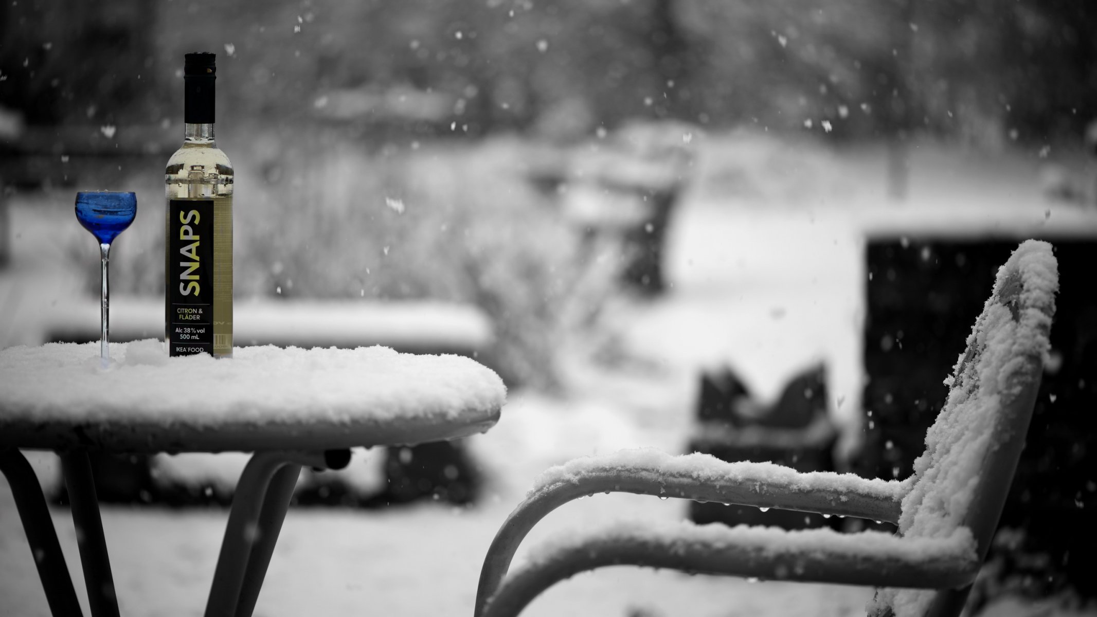 hiver neige bouteille