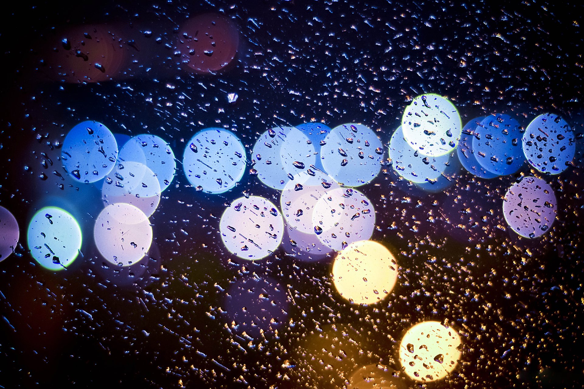 lamps night rain drop