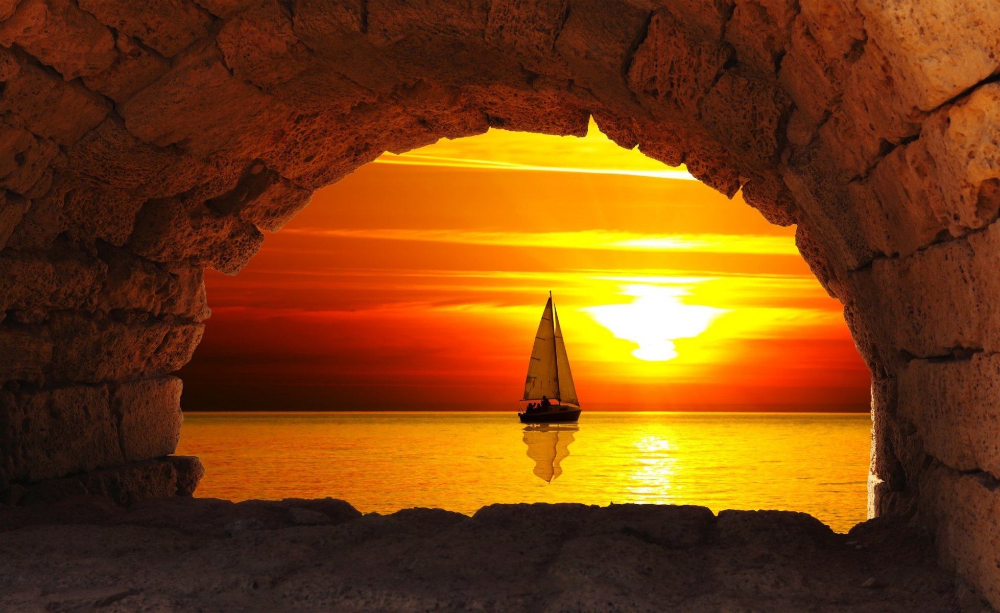 vela sol mar arco
