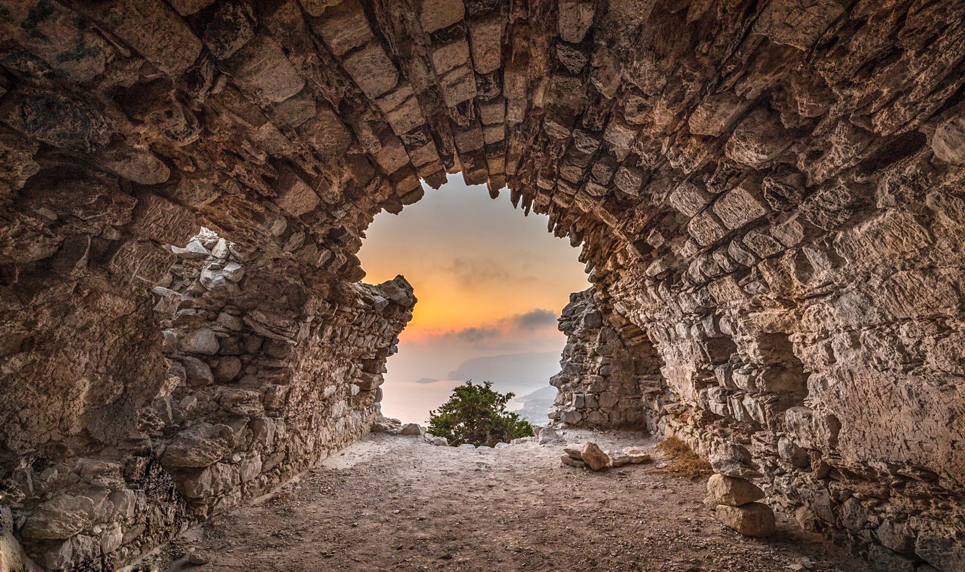 rock cave tunnel landscape stone