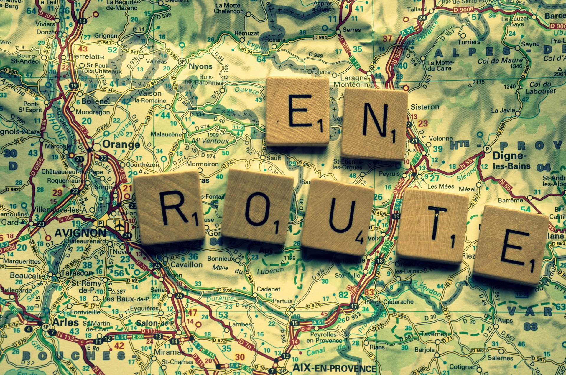 card word on the road