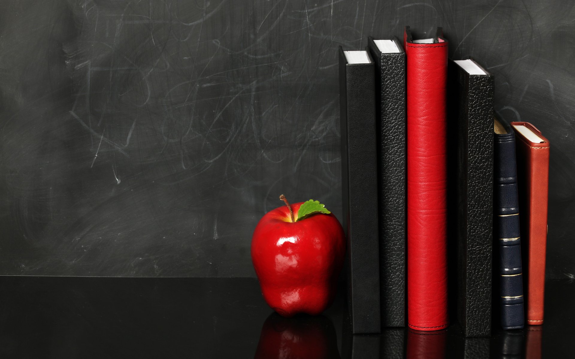 diaries apple red shelf background