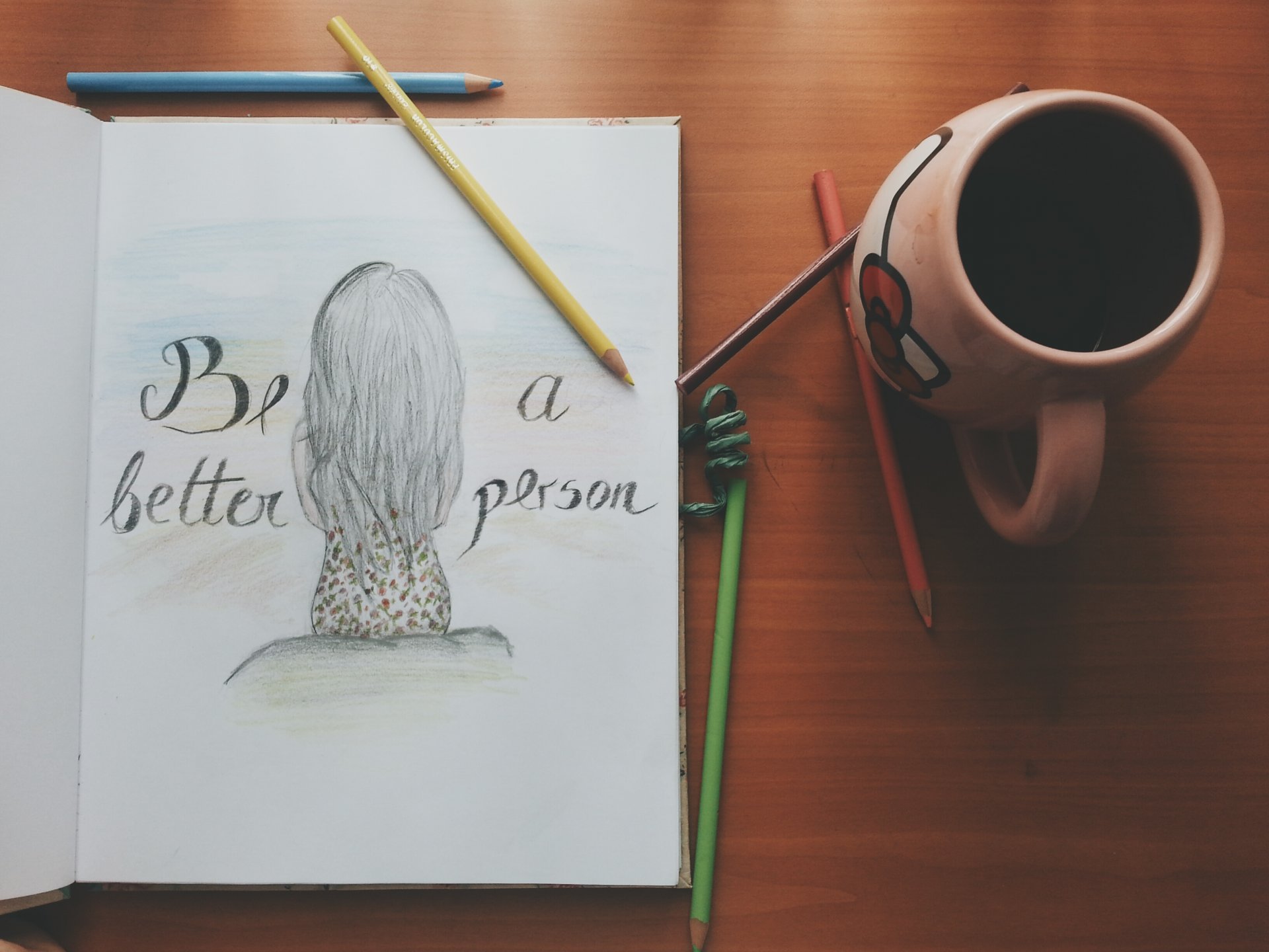 lápices dibujo letras taza taza