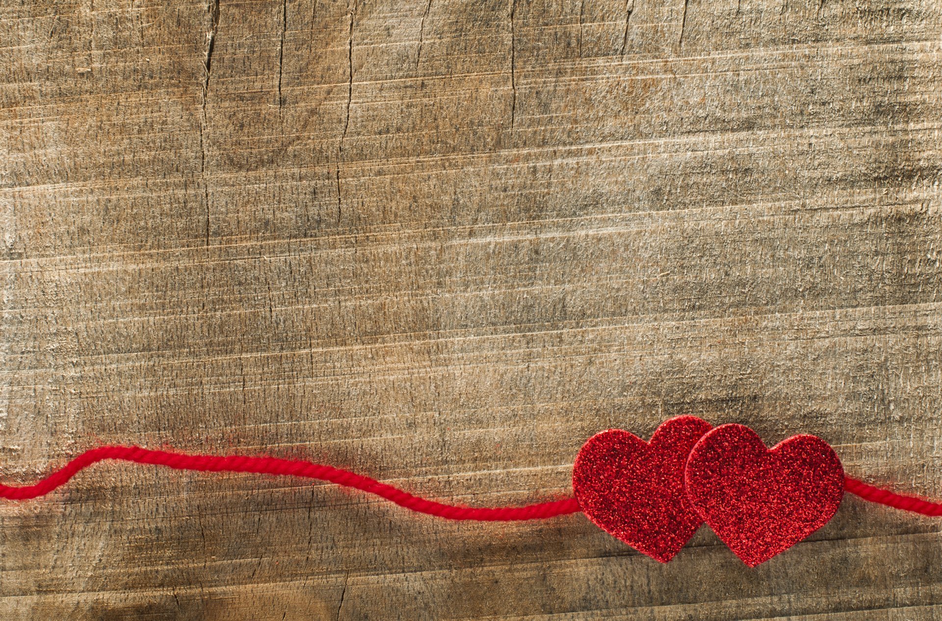 hearts hearts red thread background tree