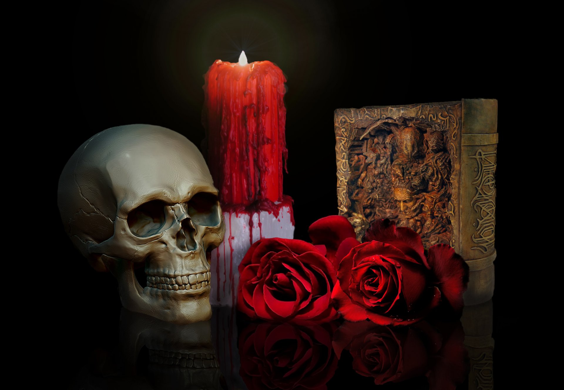 kull roses candle book
