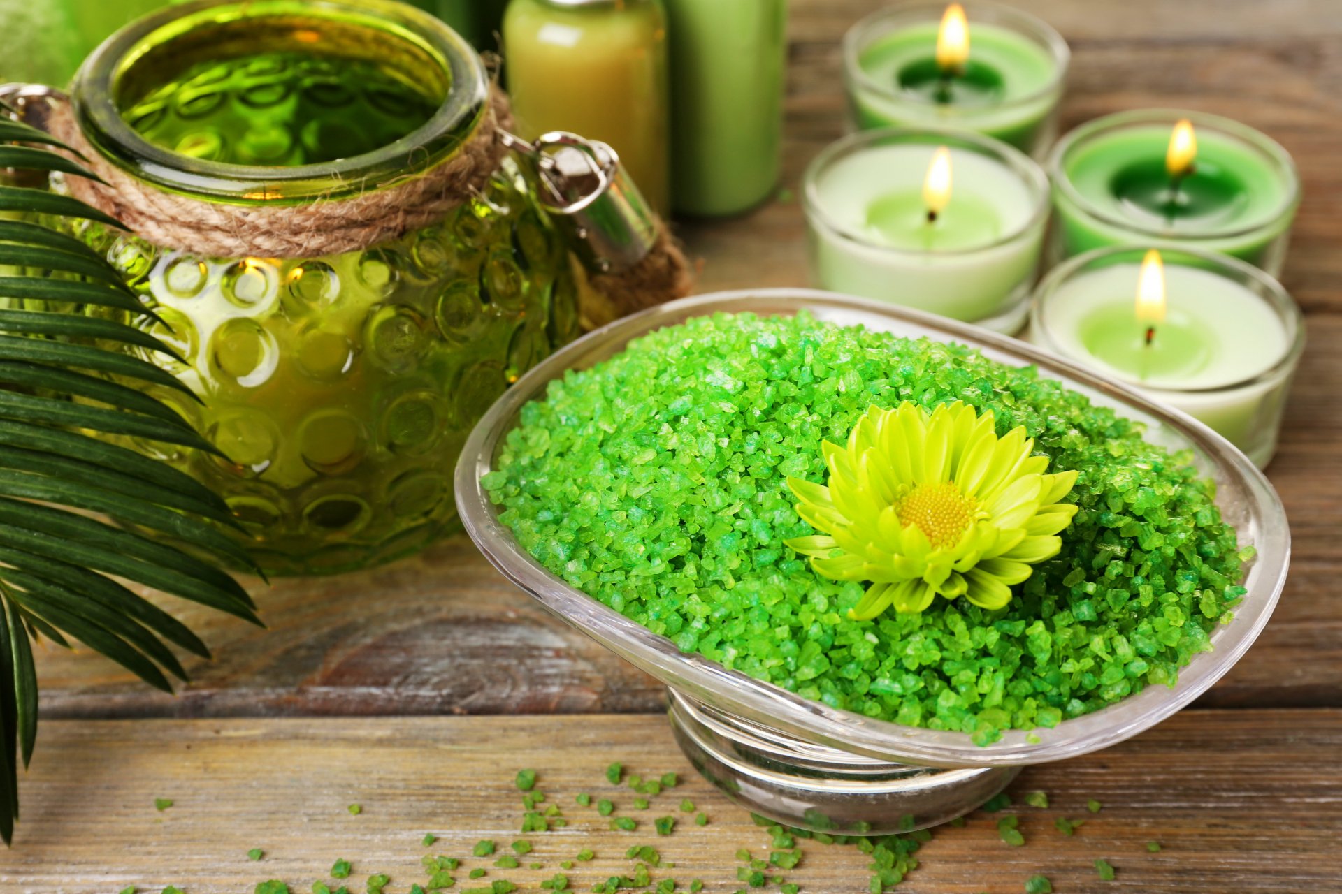 spa nature morte commerce se détendre sel bougies fleurs