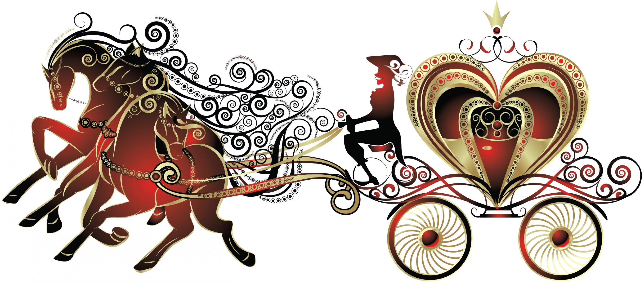 coach . crown. heart driver horse reins white background