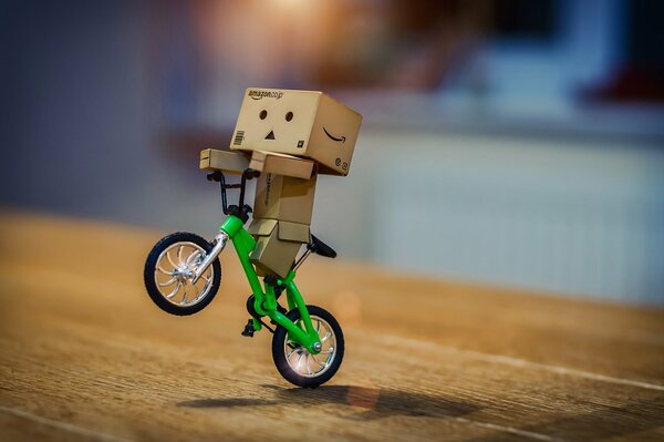 Danbo che va in bicicletta
