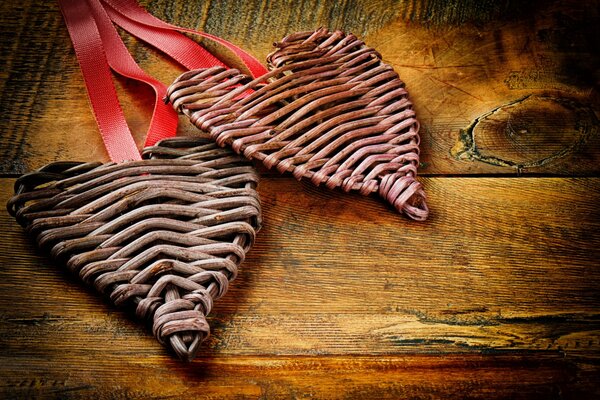 Magic ribbons of our wooden hearts