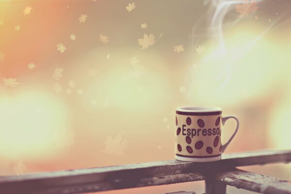 Morning cup of warming espresso