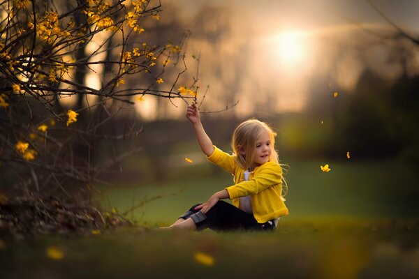 A girl with spring nature