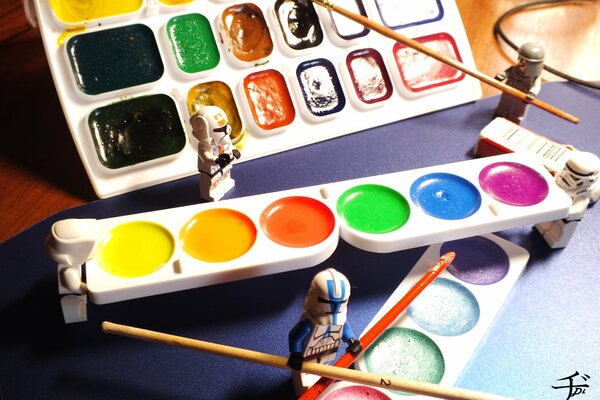 A palette of colors for a drawing about star wars