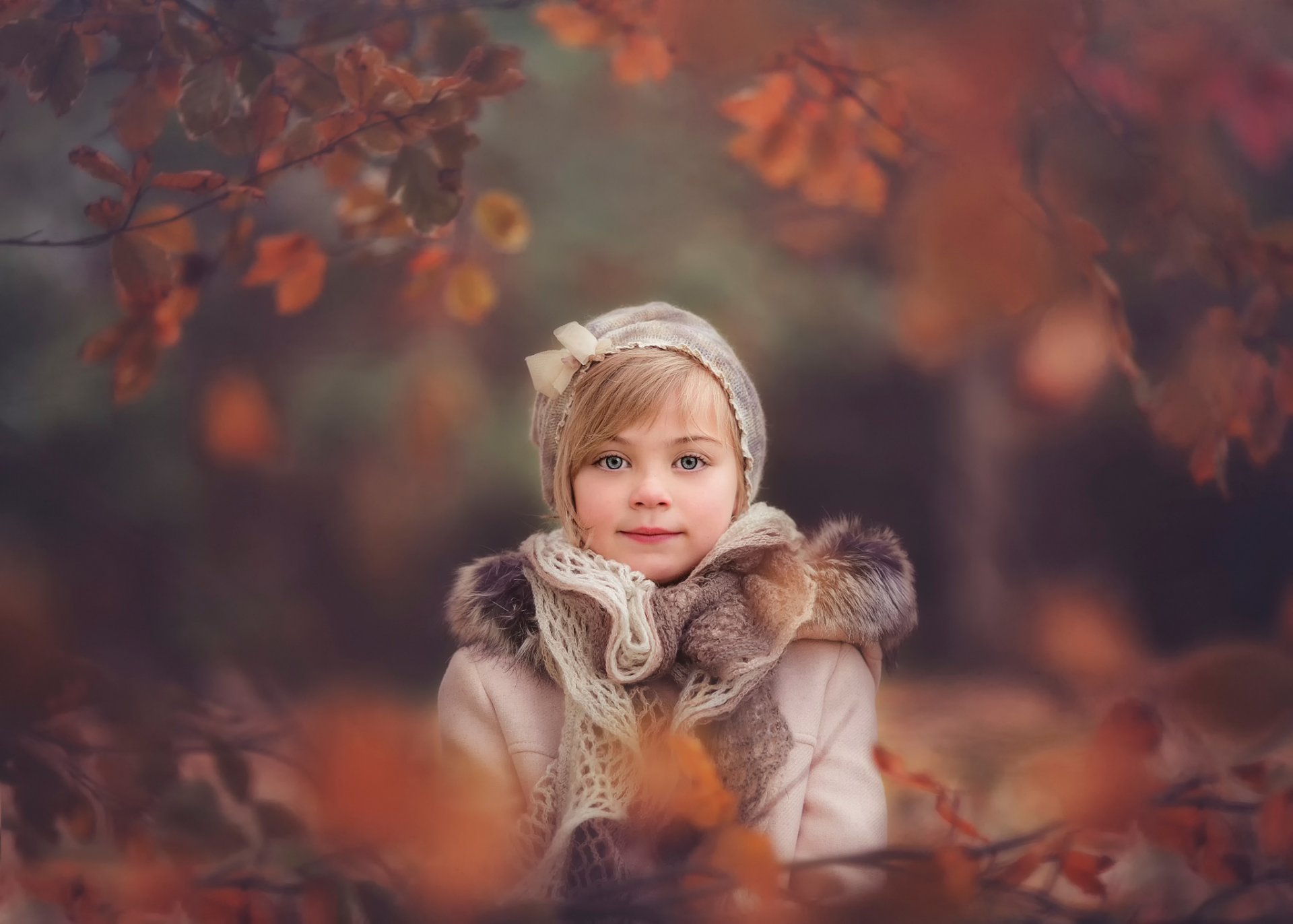 portrait d automne fille chapeau peinture d automne