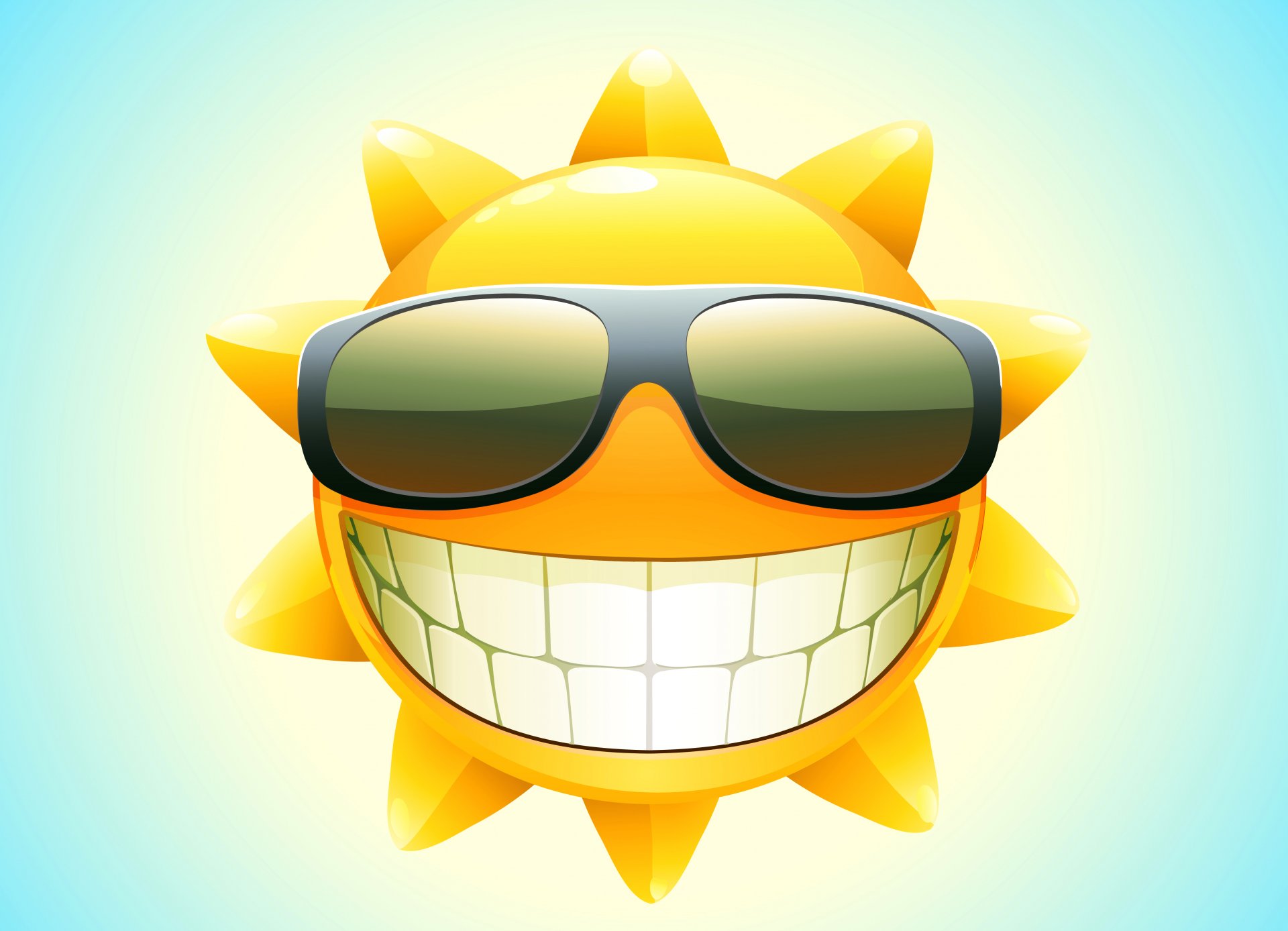 verano sol sonrisa dientes gafas vector