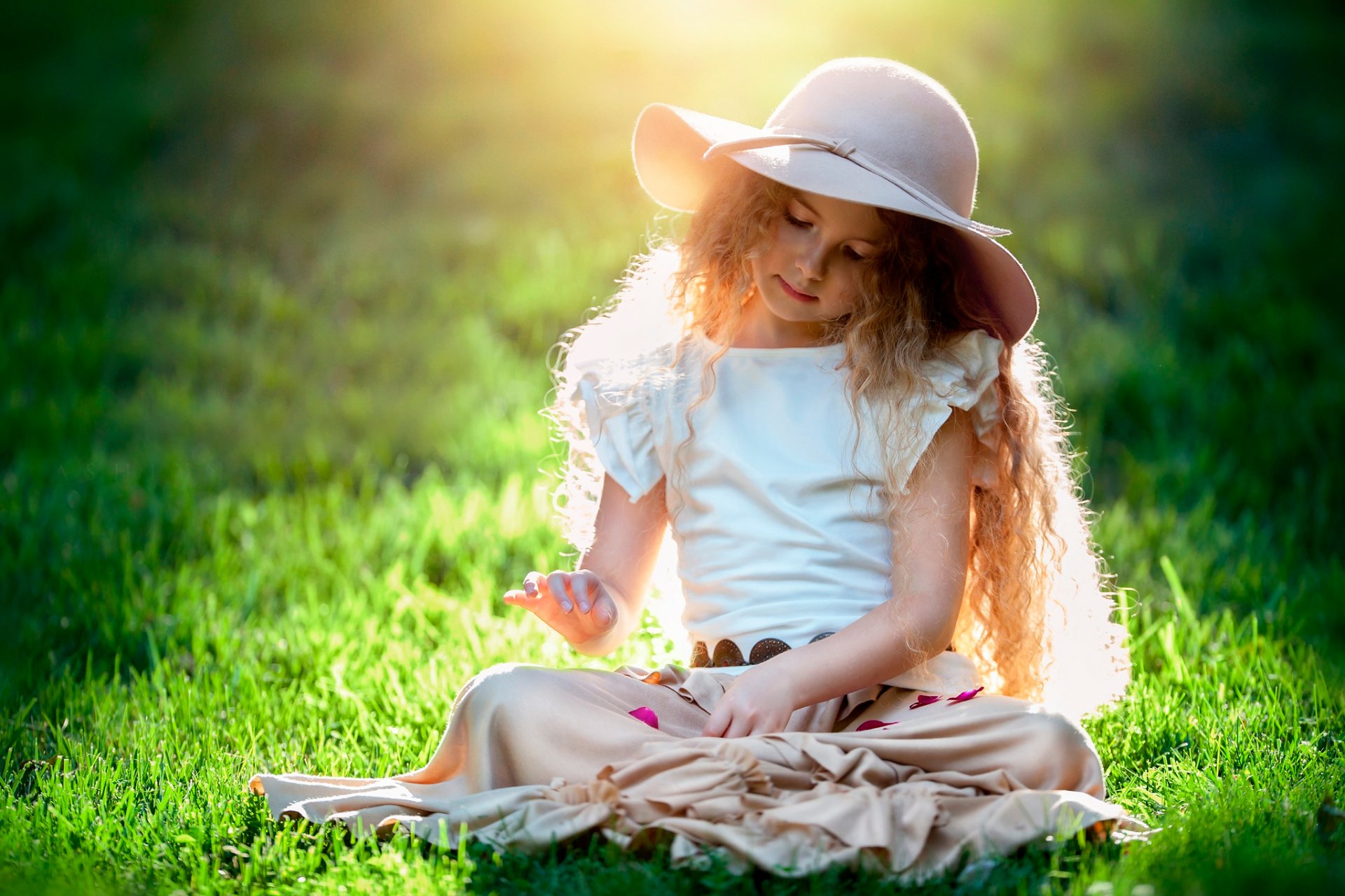 bellezza ragazza cappello sole fotografia per bambini