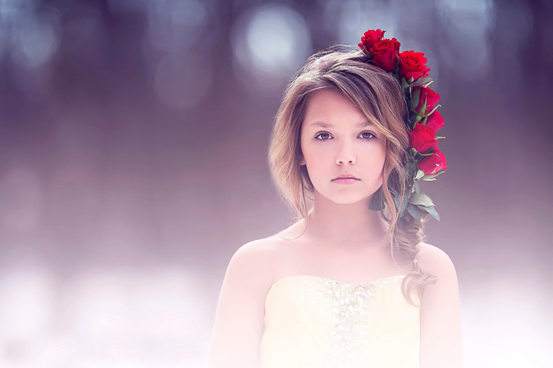 fotografía de niños bellas artes niña retrato rosas