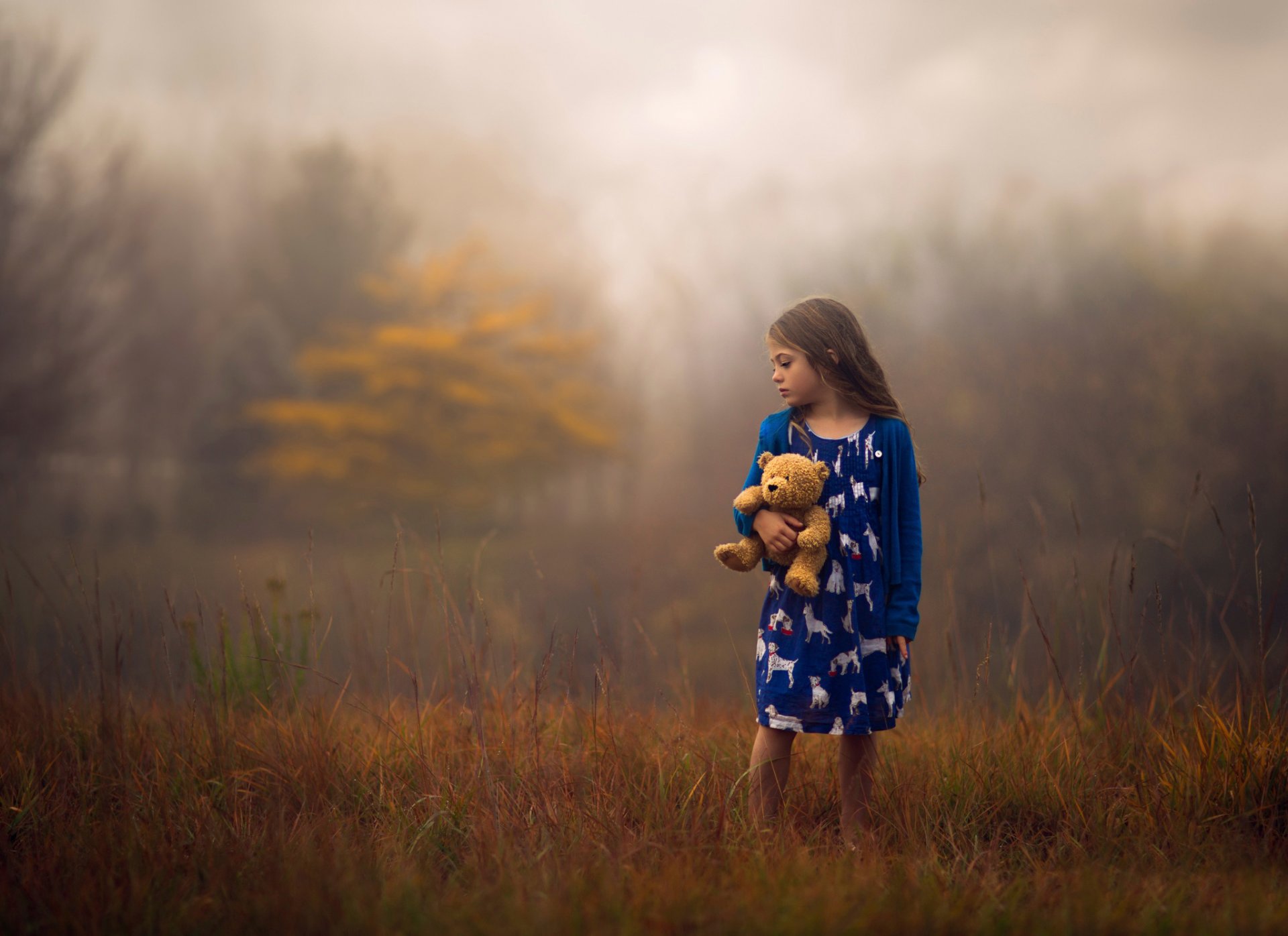 ragazza natura autunno giocattolo