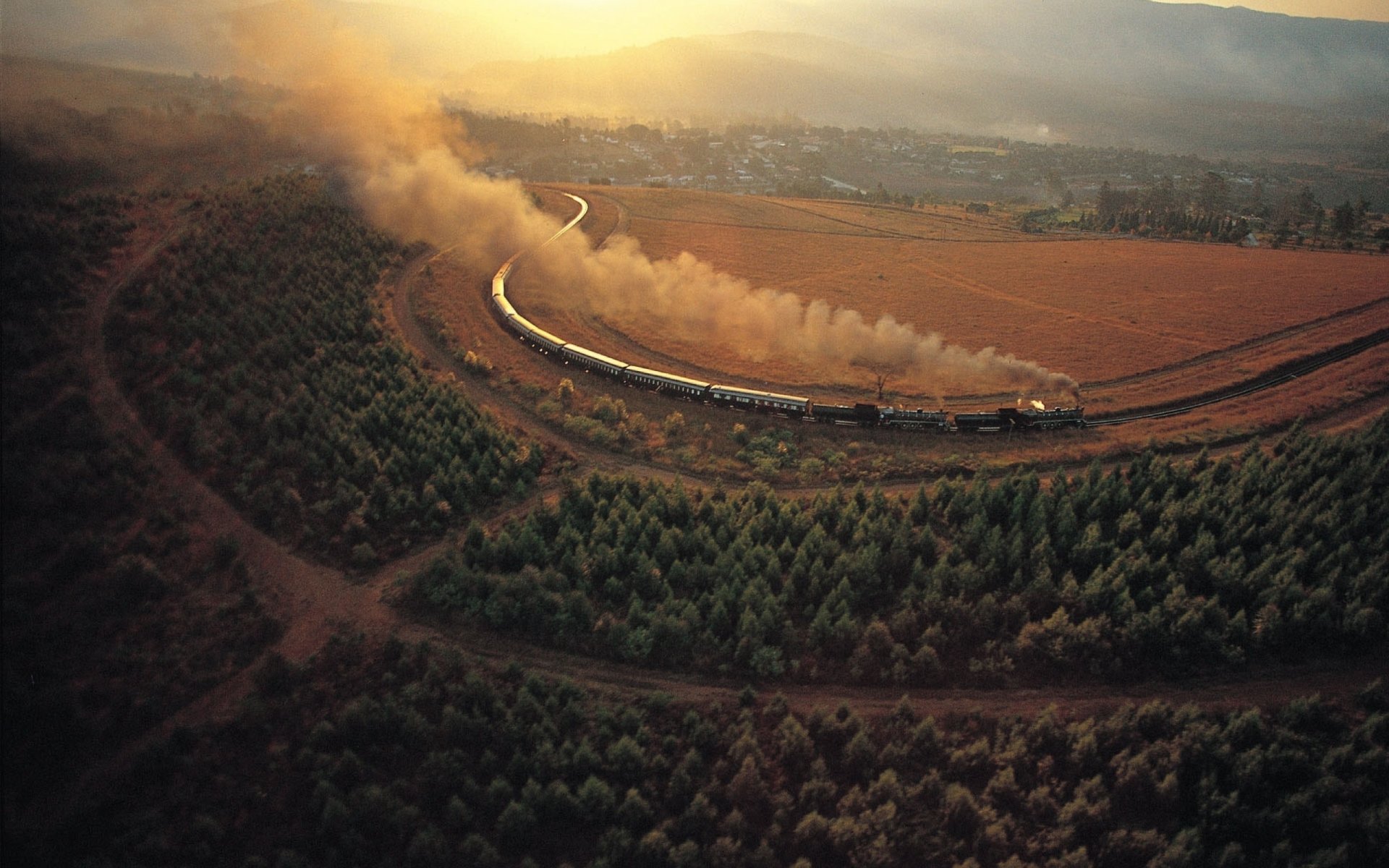 alberi ferrovia paese di side villaggio