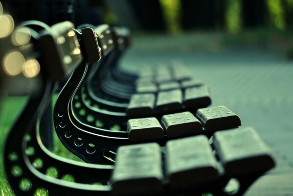 Sad mood, park benches