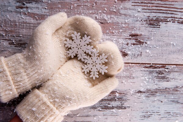 La neve gira vola in grandi fiocchi