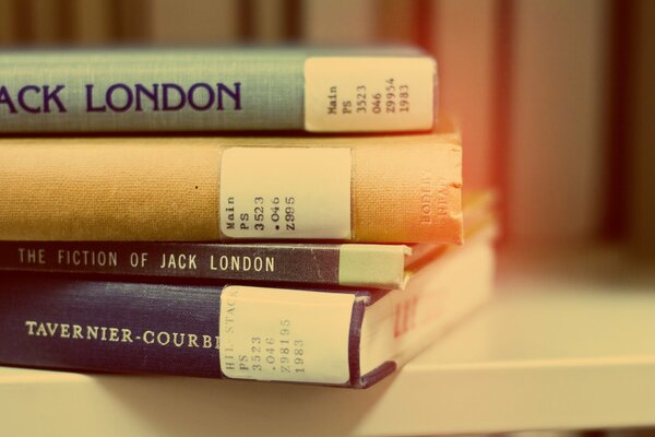 Picture of a stack of books by jack london