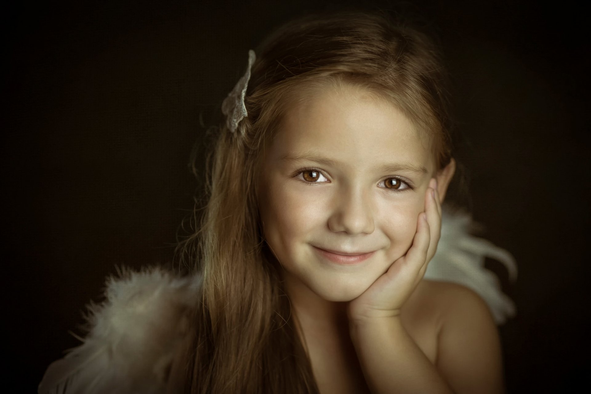 angelitos san valentín niña sonrisa retrato