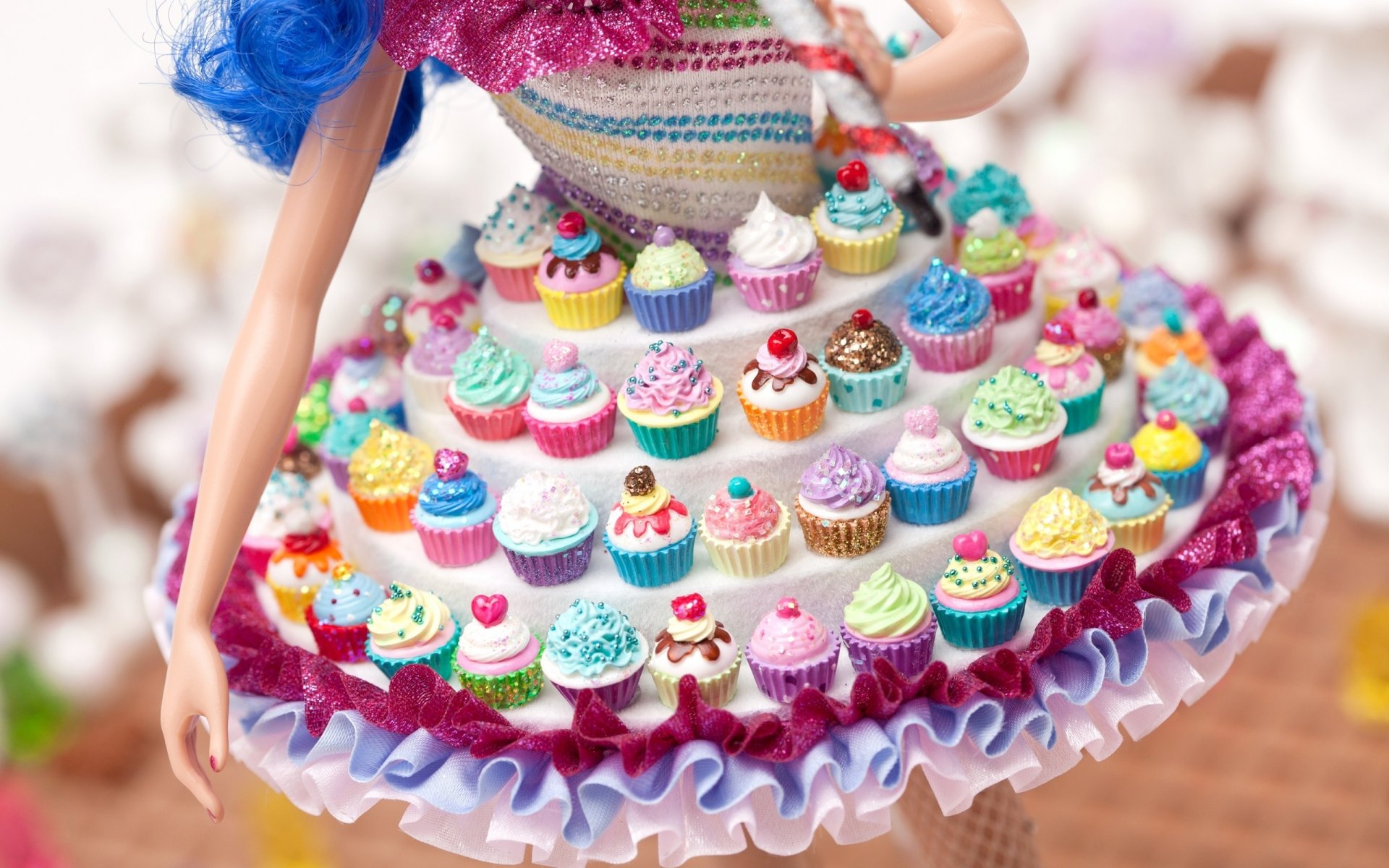 muñeca vestido cupcakes dulces