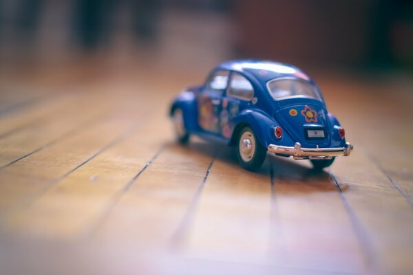 Toy, blue car with stickers