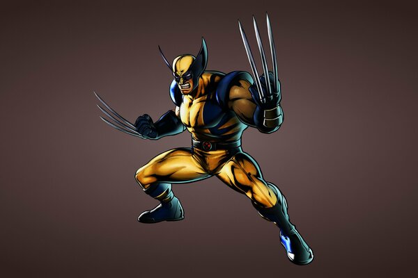 Bande dessinée Wolverine jaune sur fond sombre de x-Men